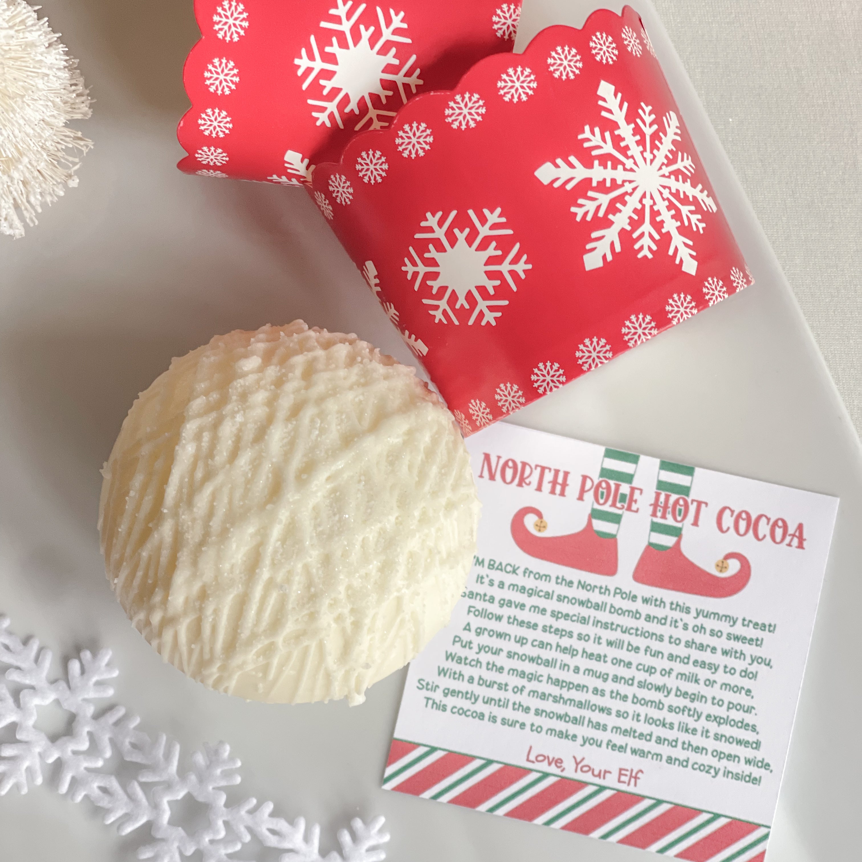 "Snowball from the North Pole" Hot Cocoa Bomb